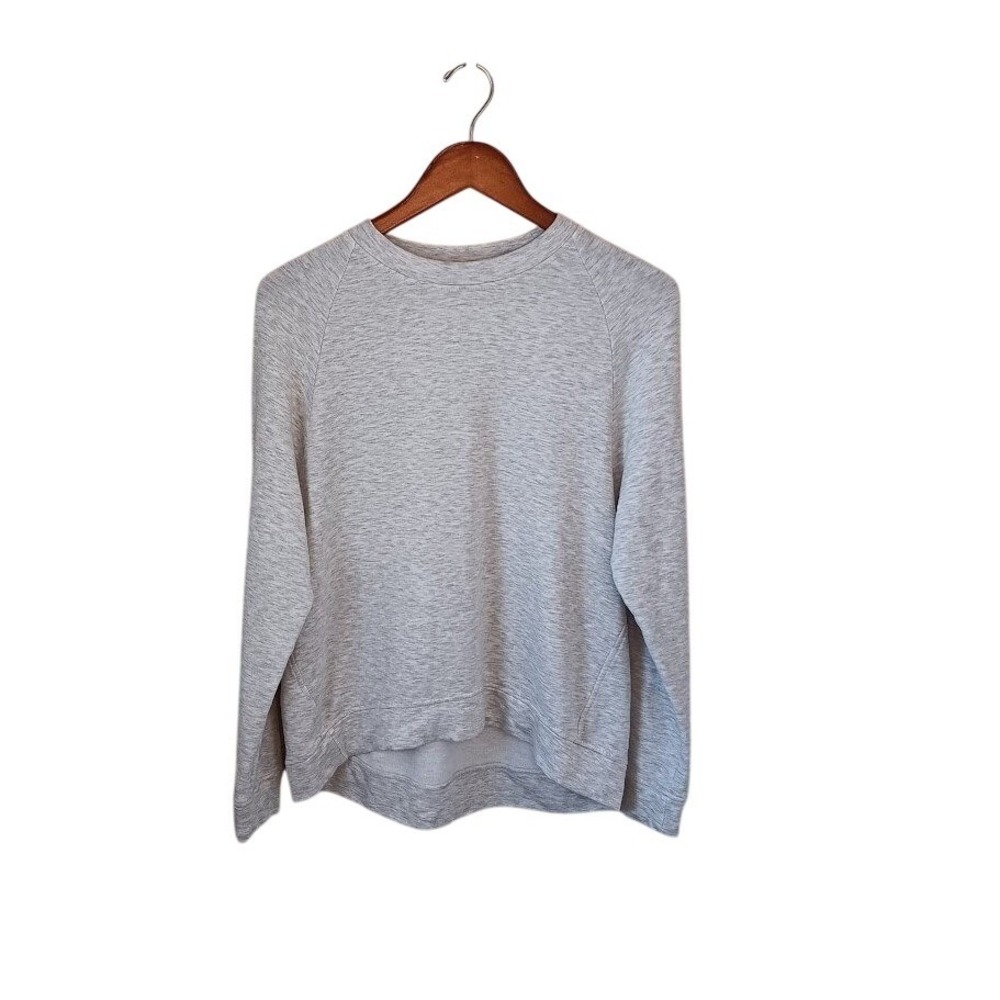 Lou &‎ Grey Signature Soft Plush Light Gray Heathered Raglan Sweatshirt Size M